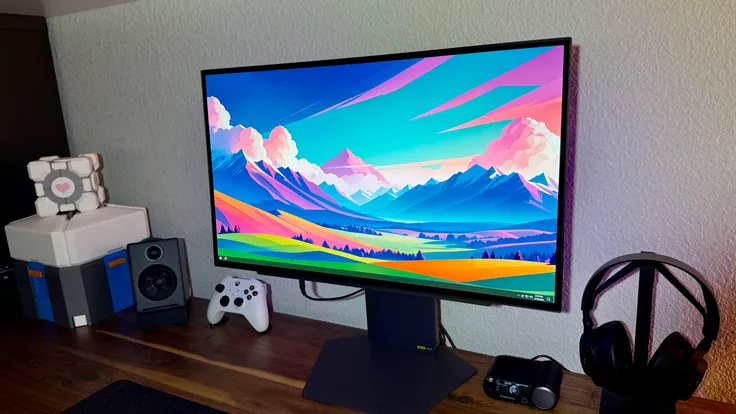 LG UltraGear 27GX790A on a desk with an Xbox controller and Arctis Nova Pro Wireless headset.